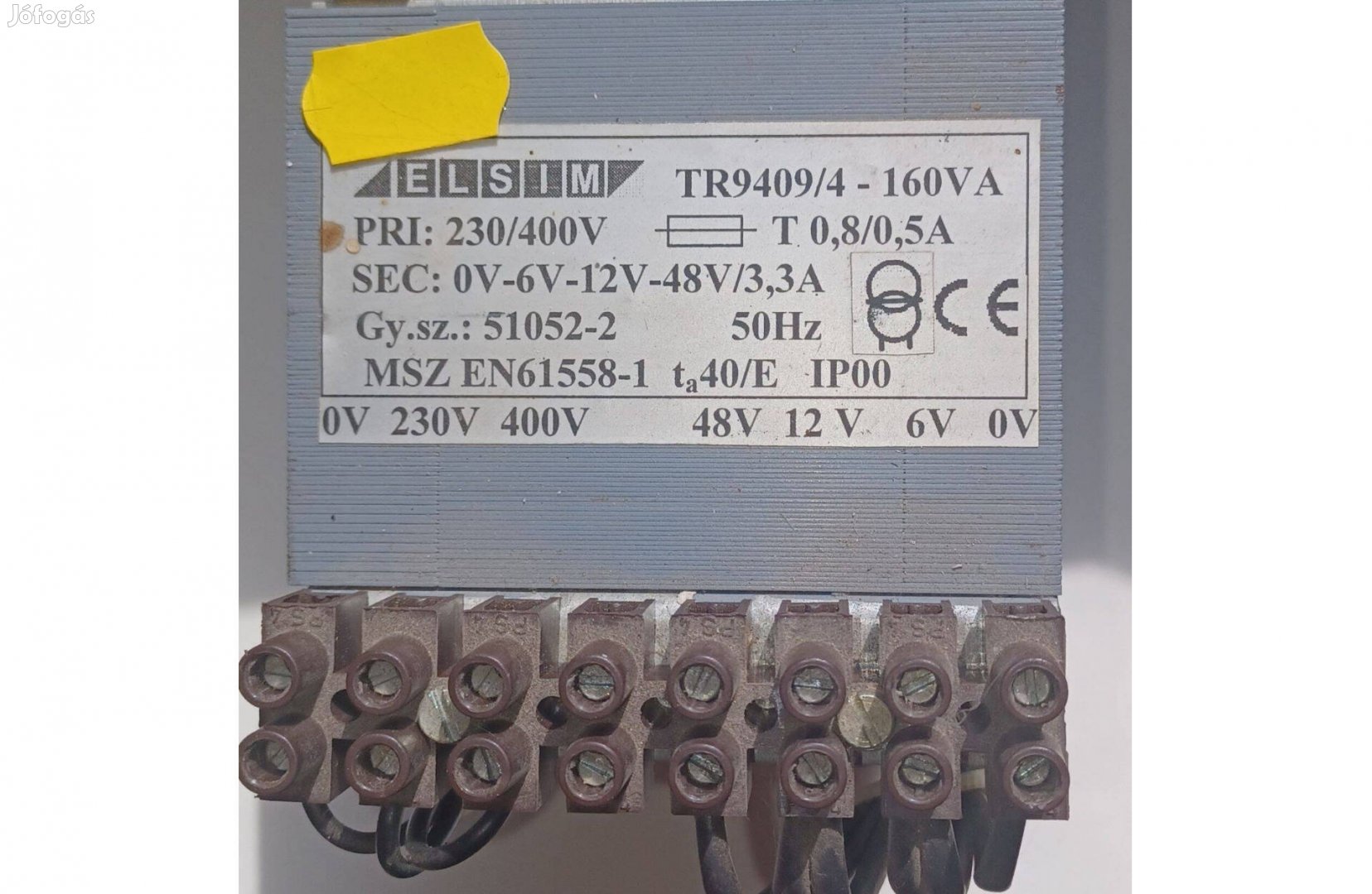 Biztonsági Transzformátor 160VA 400/230;0/6/12/48V , trafó