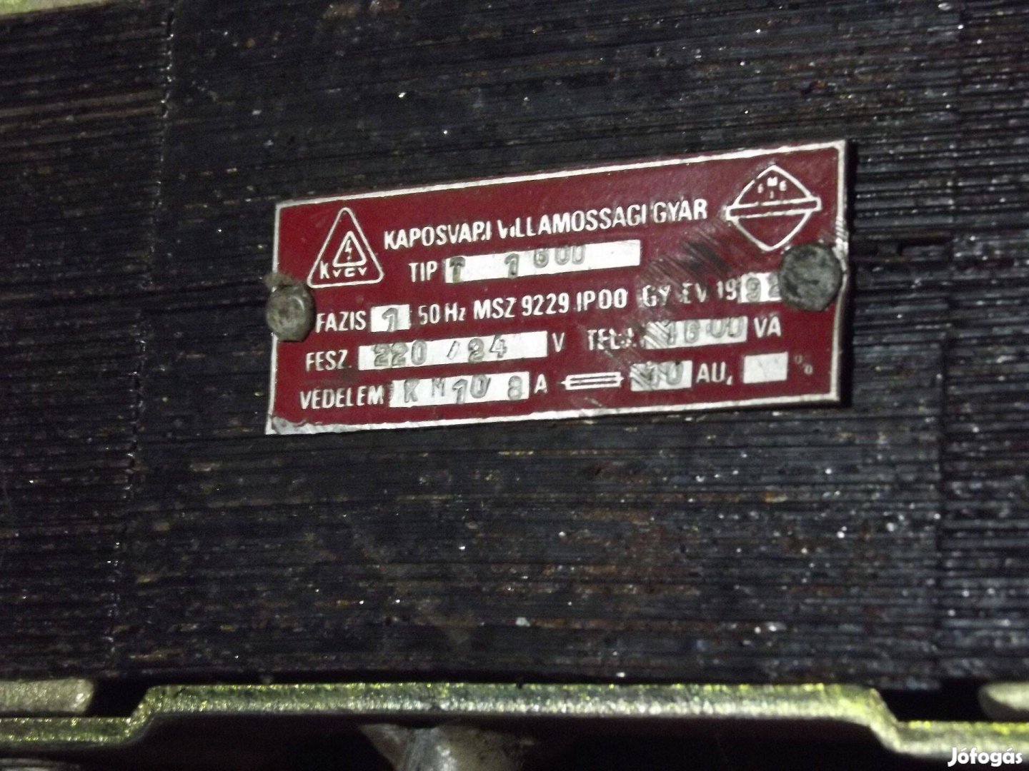Biztonsági trafó 220 /24 volt , 1 Kw új