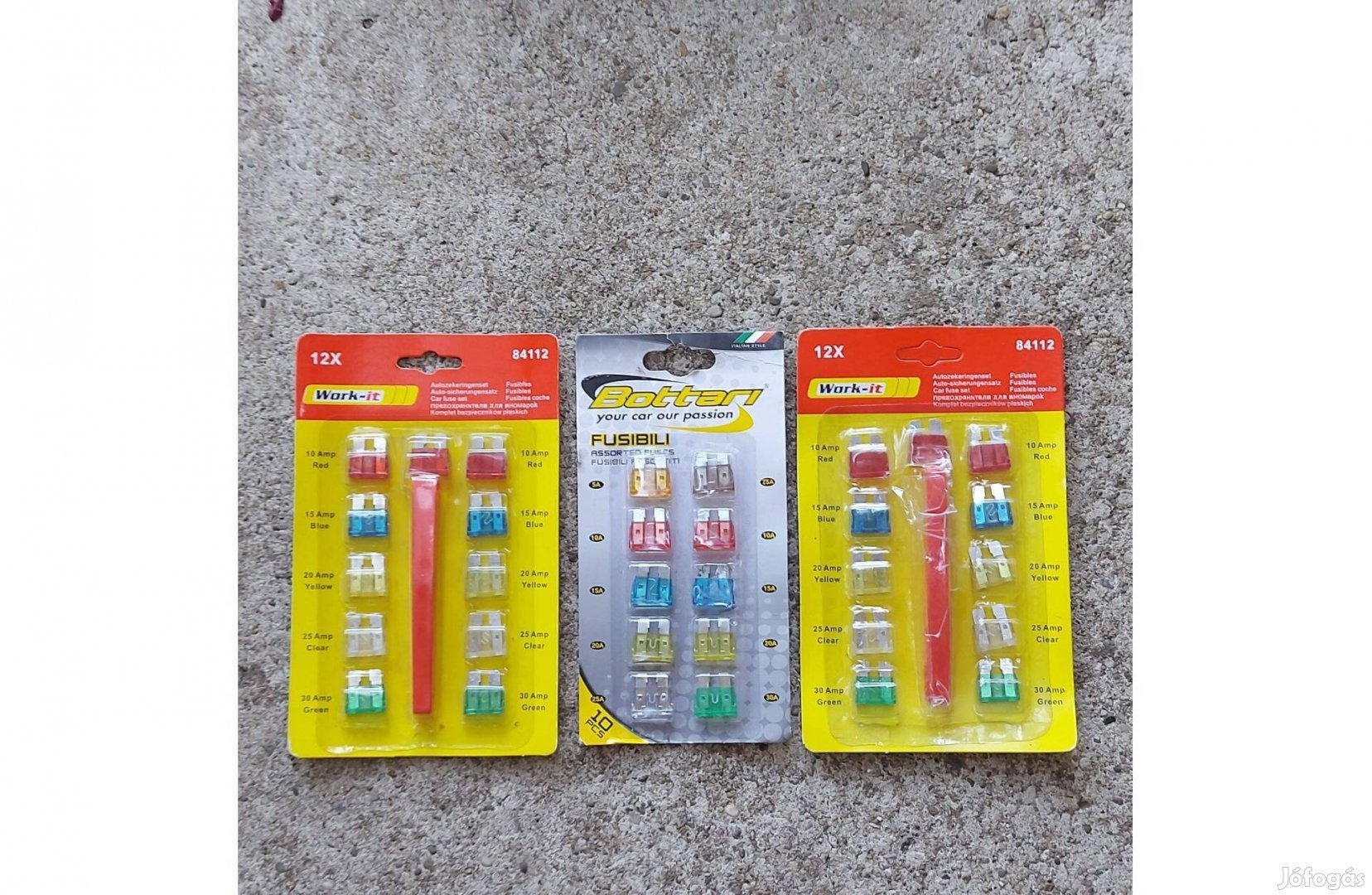 Biztosíték gépjárművekhez, (3 csomag egyben)