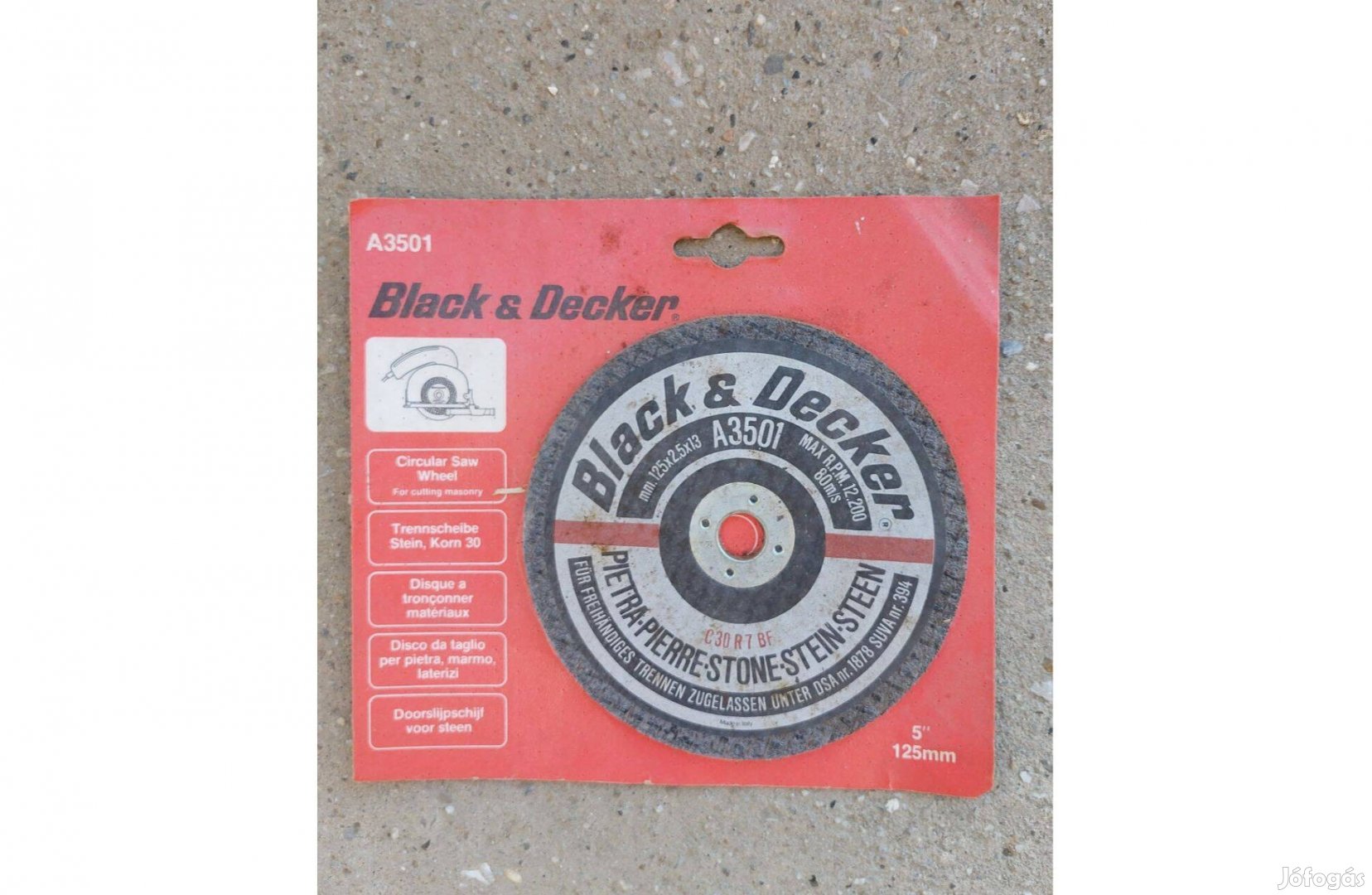 Black&Decker kővágó korong, 12,5 cm átmérőjű, Új