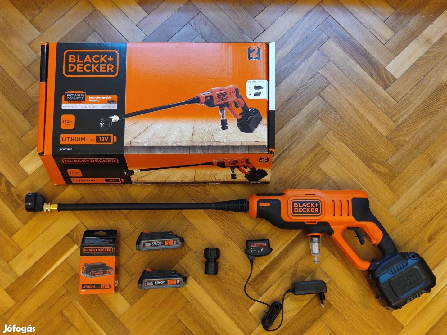 Black & Decker Bcpc18D1-QW Powerconnect Akkus magasnyomású mosó 2 akku