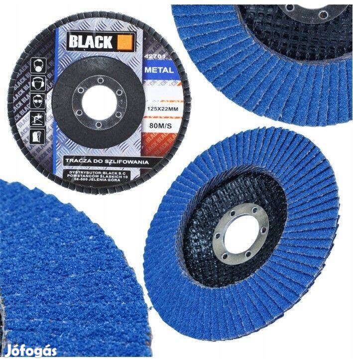 Black lamellás csiszolókorong fémhez 125mm kék P36 P60 P80