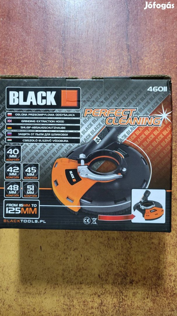 Black porelszívó adapter védőburkolat sarokcsiszolóhoz 115 / 125mm