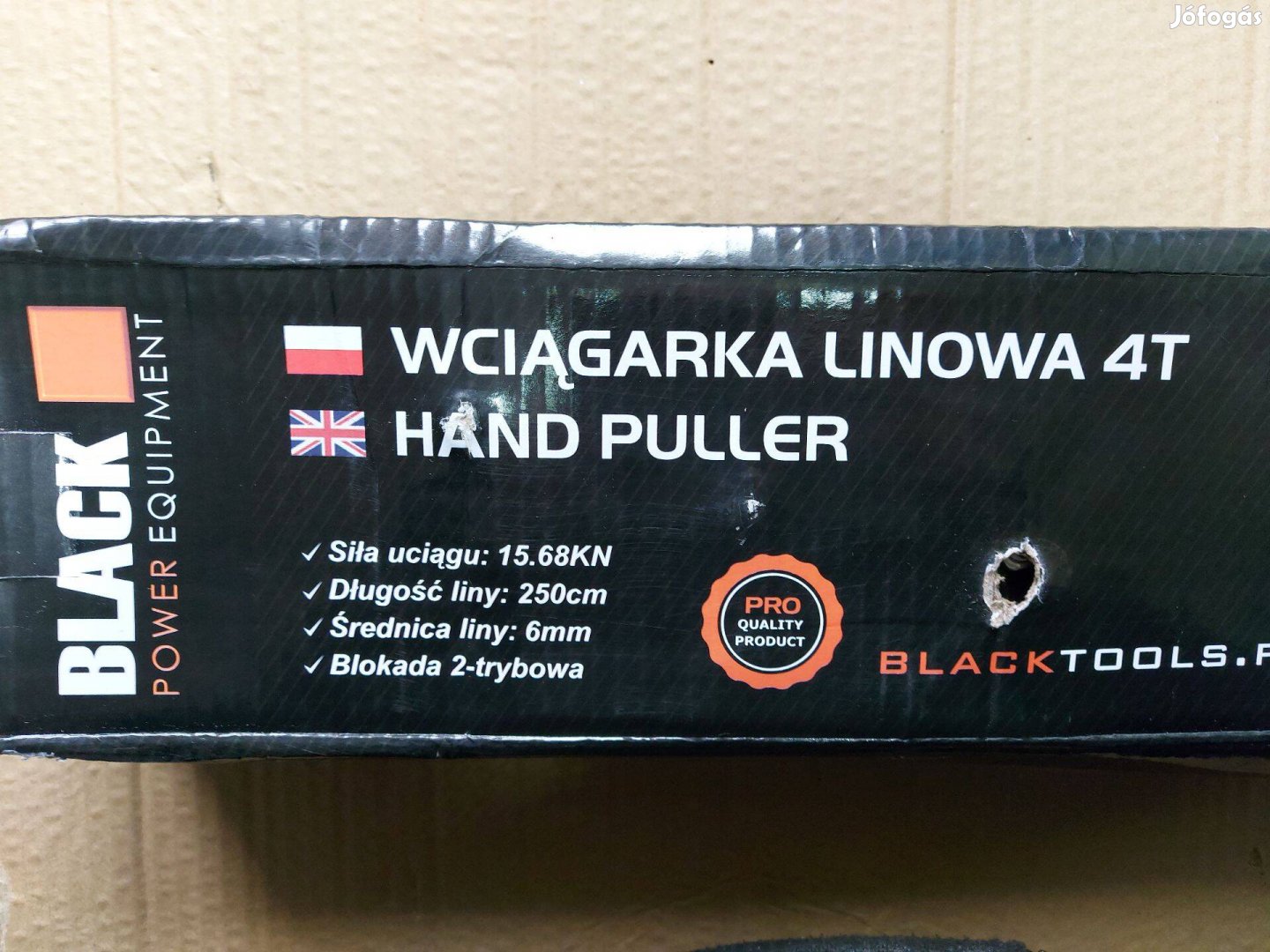 Black racsnis drótköteles kézi karos csörlő spanoló 4000kg
