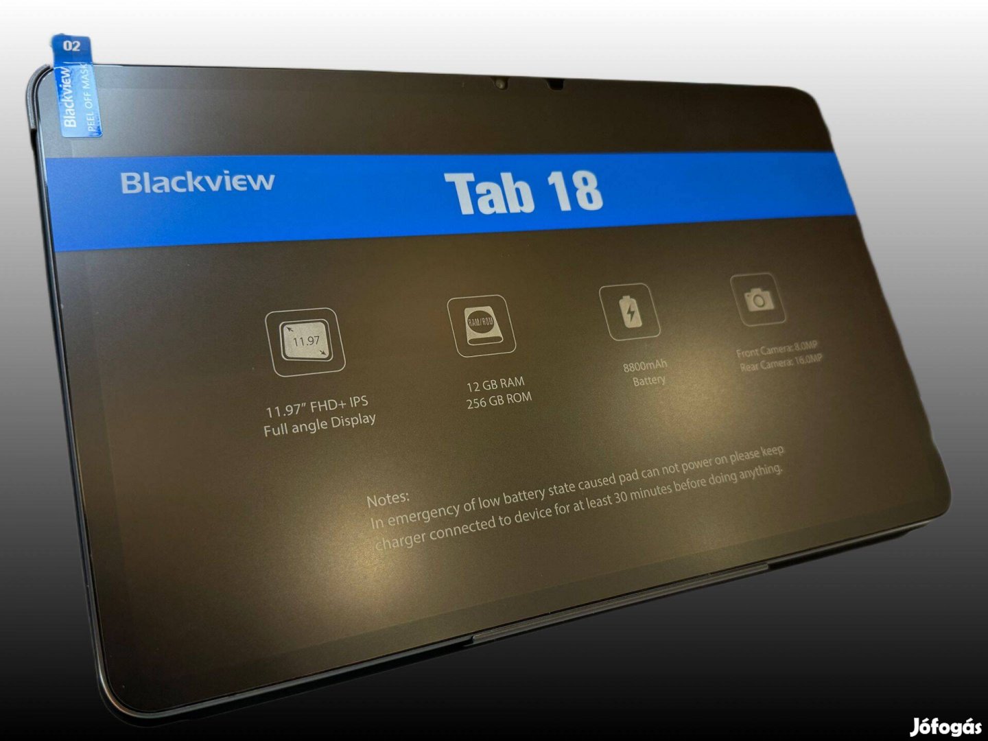 Blackview Tab 18 12/256Gb 2.4K kijelző dual 1 év gari bőrtok + fólia
