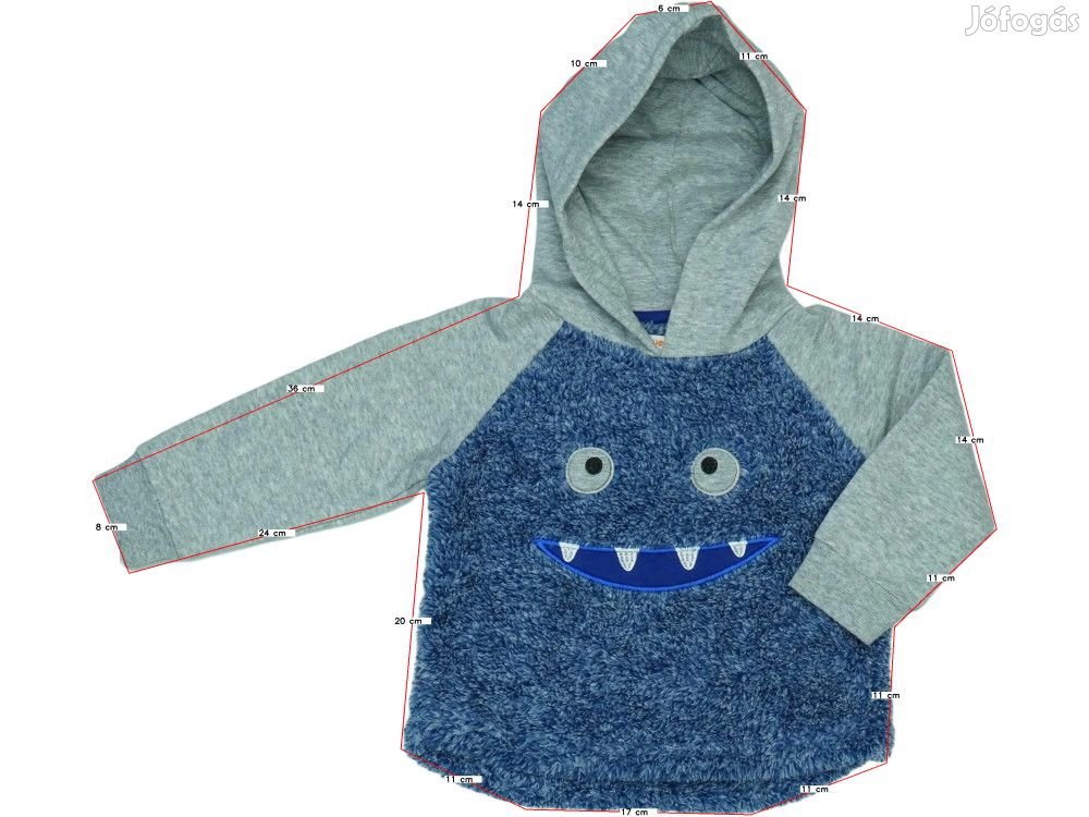 BlueZoo Új (címkés) Fiú Kapucnis pulóver (Méret: 92)