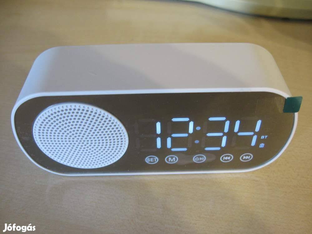 Bluetooth Zenelejátszó Rádió Óra Ébresztőóra Hangszóró Kártyáról is