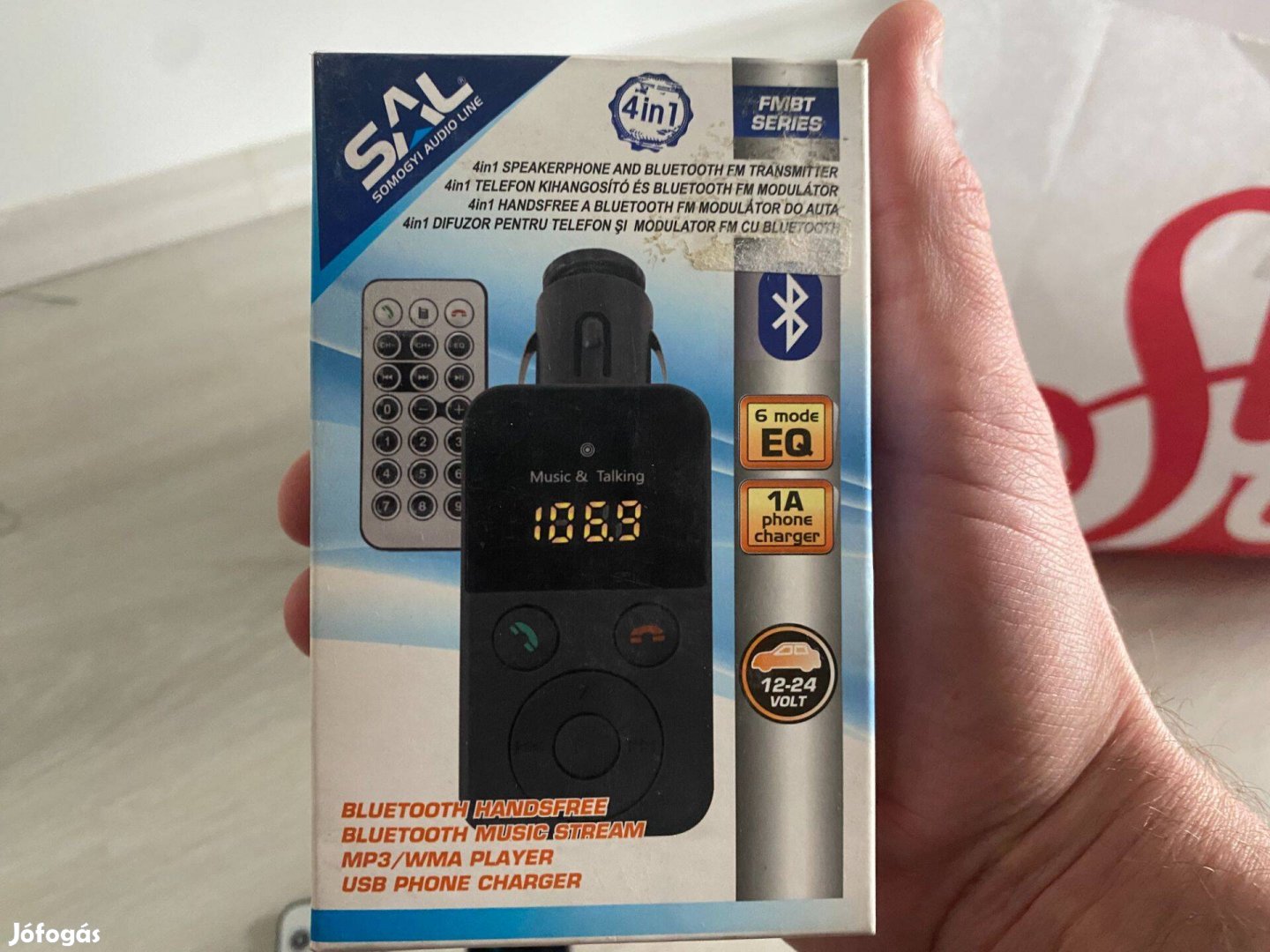 Bluetooth autós kihangosító és fm transmitter egyben SAL márka