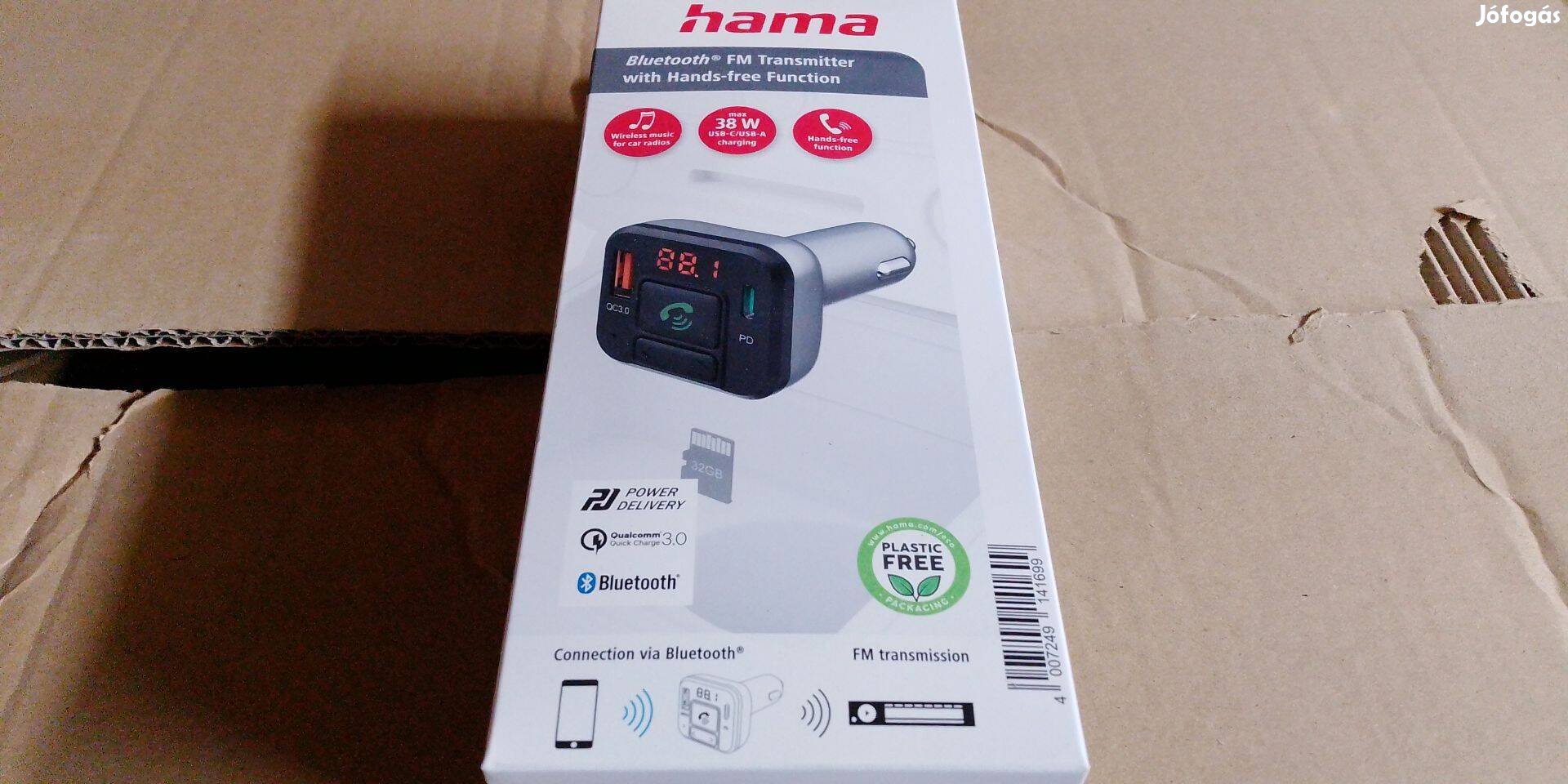 Bluetooth fm transmitter olcsón eladó, új