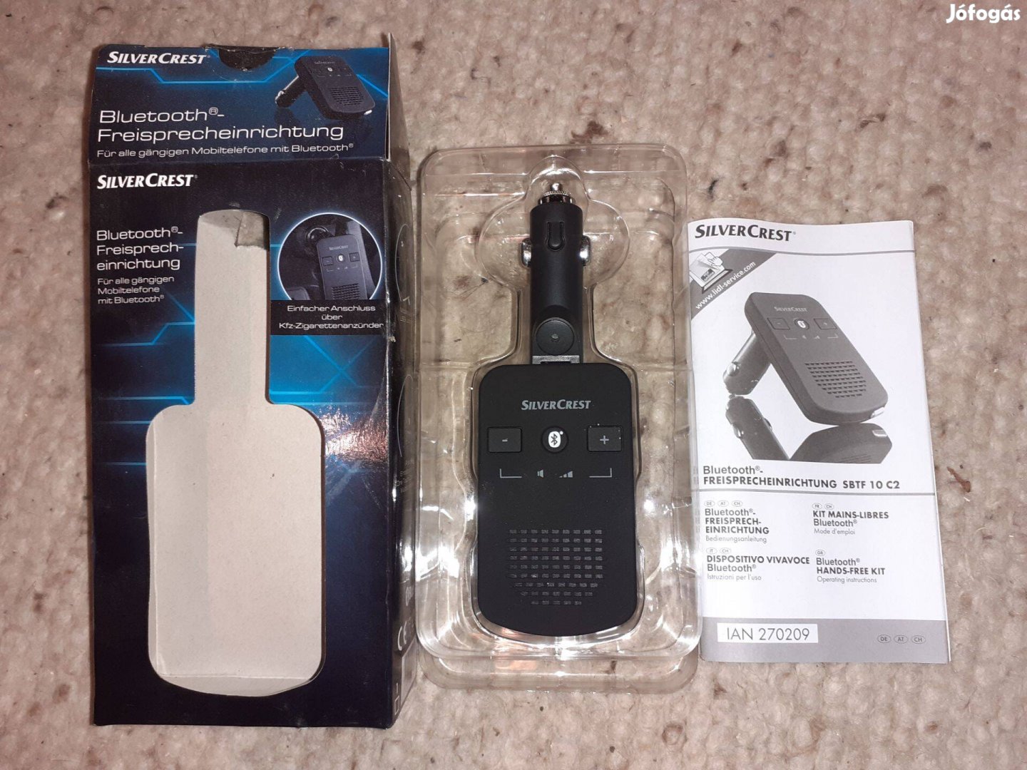 Bluetooth kihangosító + FM transzmitter + MP3 lejátszó + USB töltő