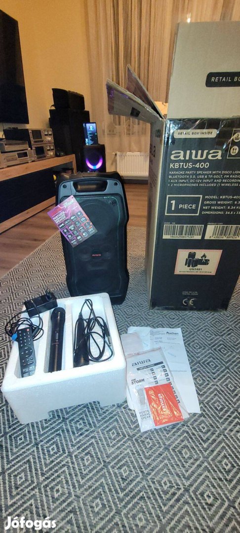 Bluetooth party hangfal - Aiwa Kbtus 400 újszerű állapotban eladó