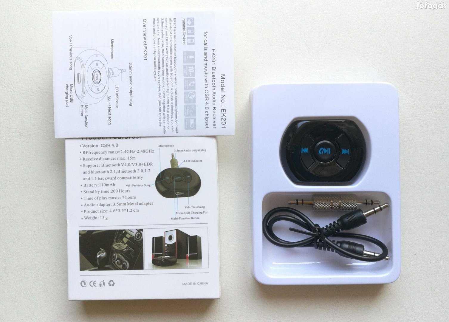 Bluetooth vevő - 3,5 jack adapter újonnan eladó
