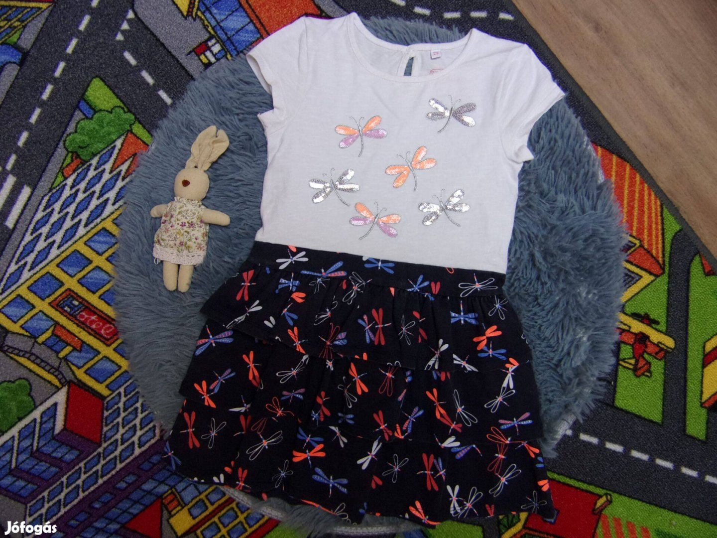 Bluezoo szitakötő mintás ruha 4-5 éveseknek