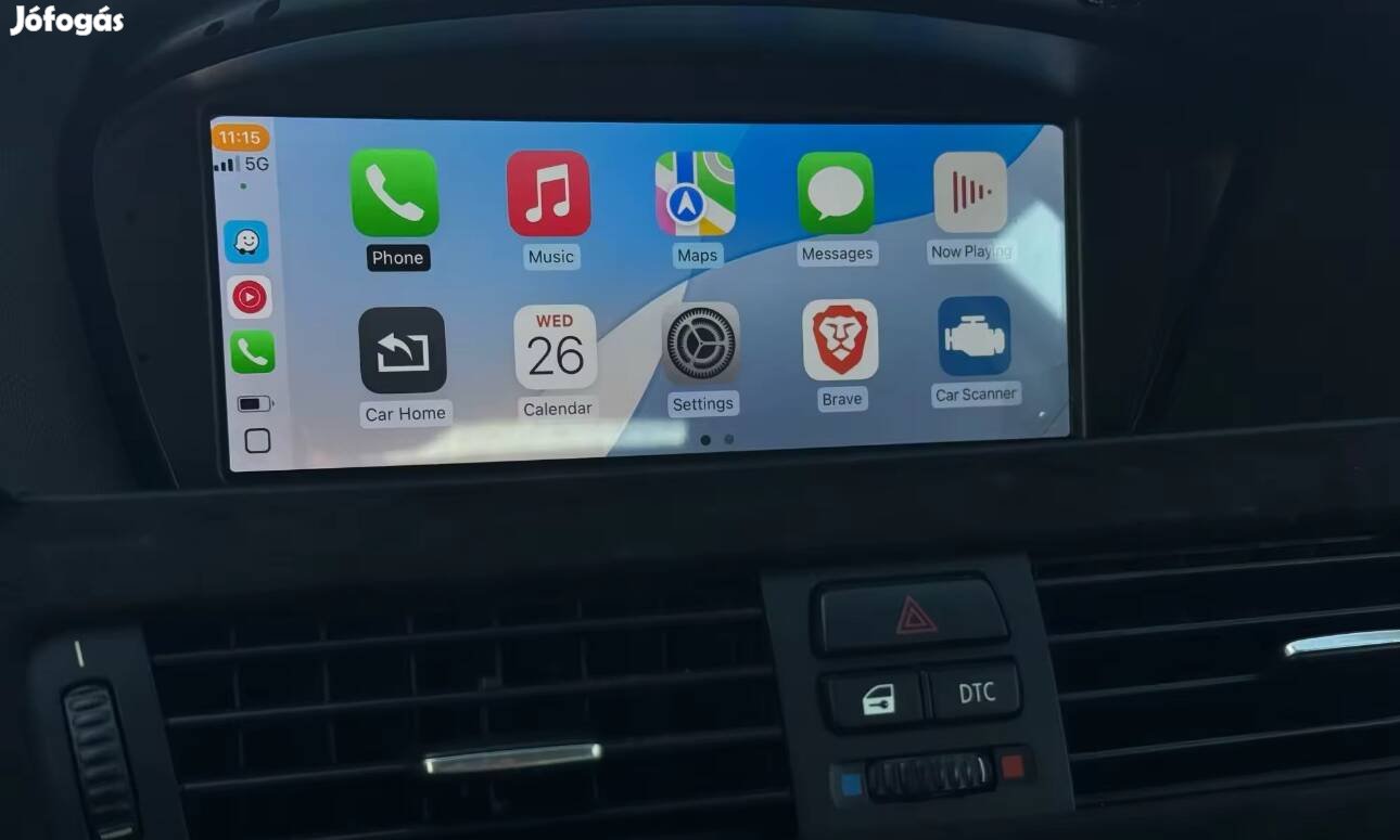 Bmw E60 E61 E90 E91 E92 E93 carplay android auto waze nagy kijelző