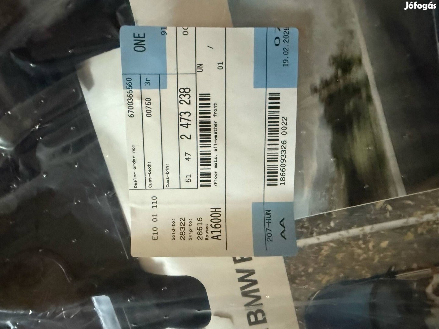 Bmw G20 gyári gumiszőnyeg szett.