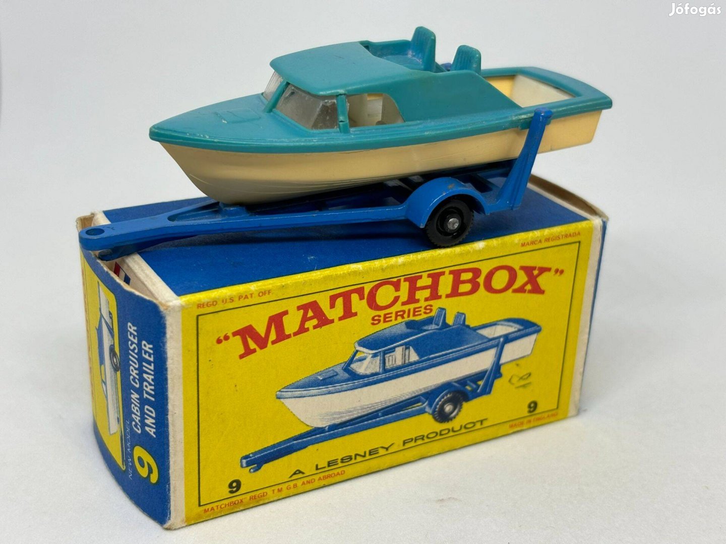 Boat and trailer - angol Matchbox + eredeti, hiánytalan doboz