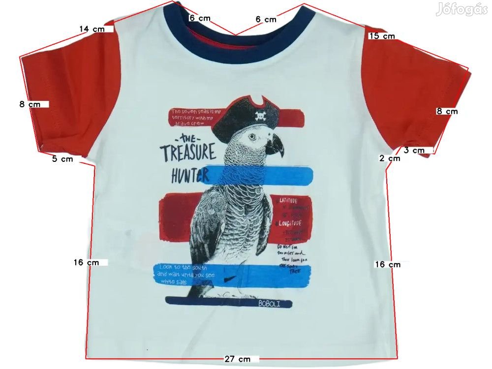 Boboli Új (címkés) Fiú Póló (Méret: 74)