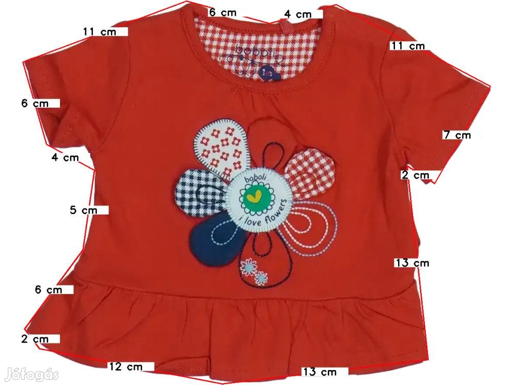 Boboli Új (címkés) Lány Póló (Méret: 56)