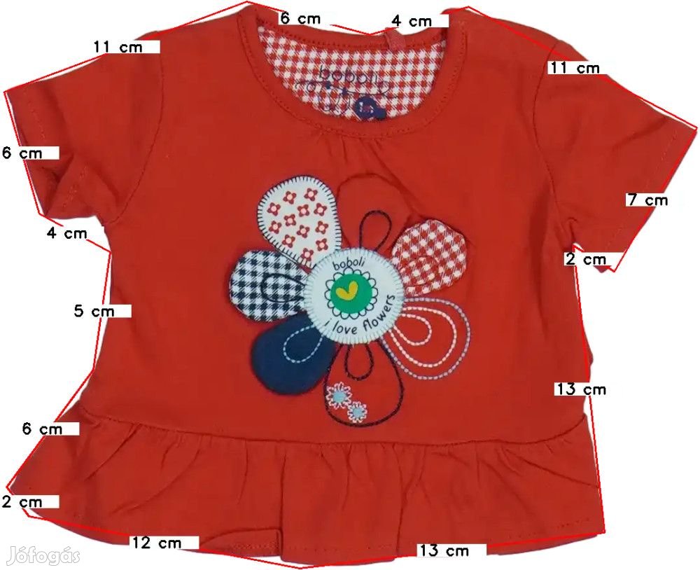Boboli Új (címkés) Lány Póló (Méret: 56)