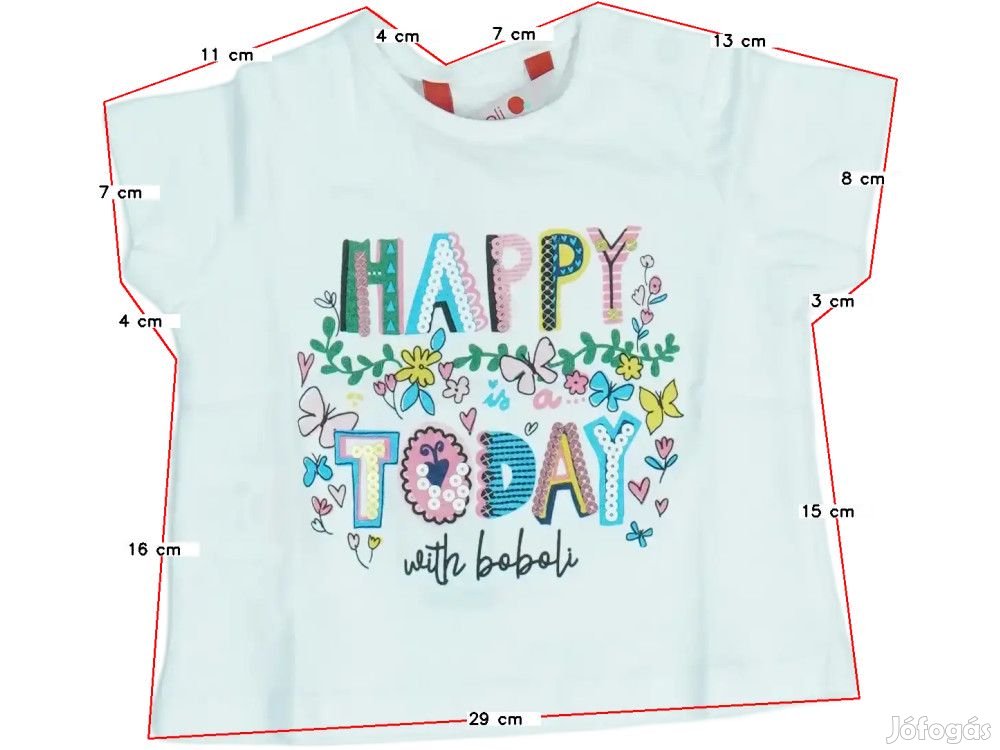 Boboli Új (címkés) Lány Póló (Méret: 74)