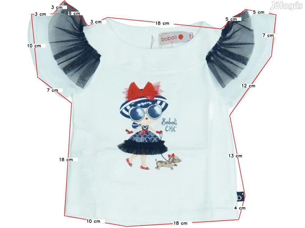 Boboli Új (címkés) Lány Póló (Méret: 80)