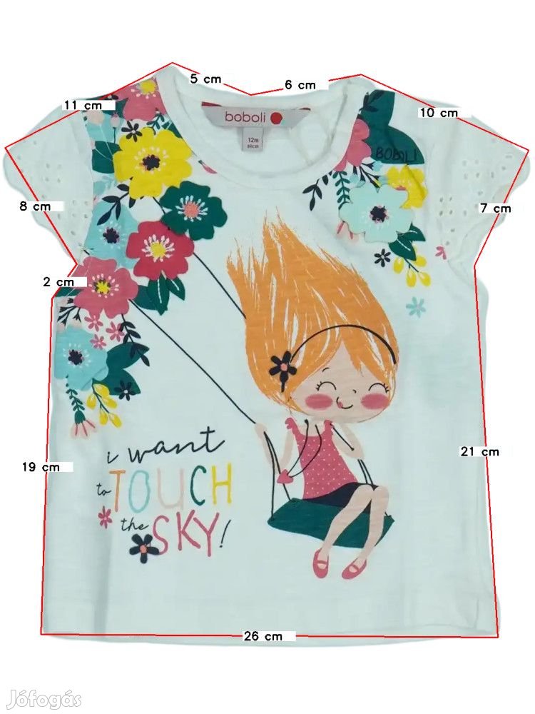 Boboli Új (címkés) Lány Póló (Méret: 80)
