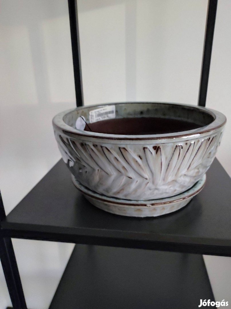 Bocage prémium kerámia kaspó tál alátéttel 26 cm, új