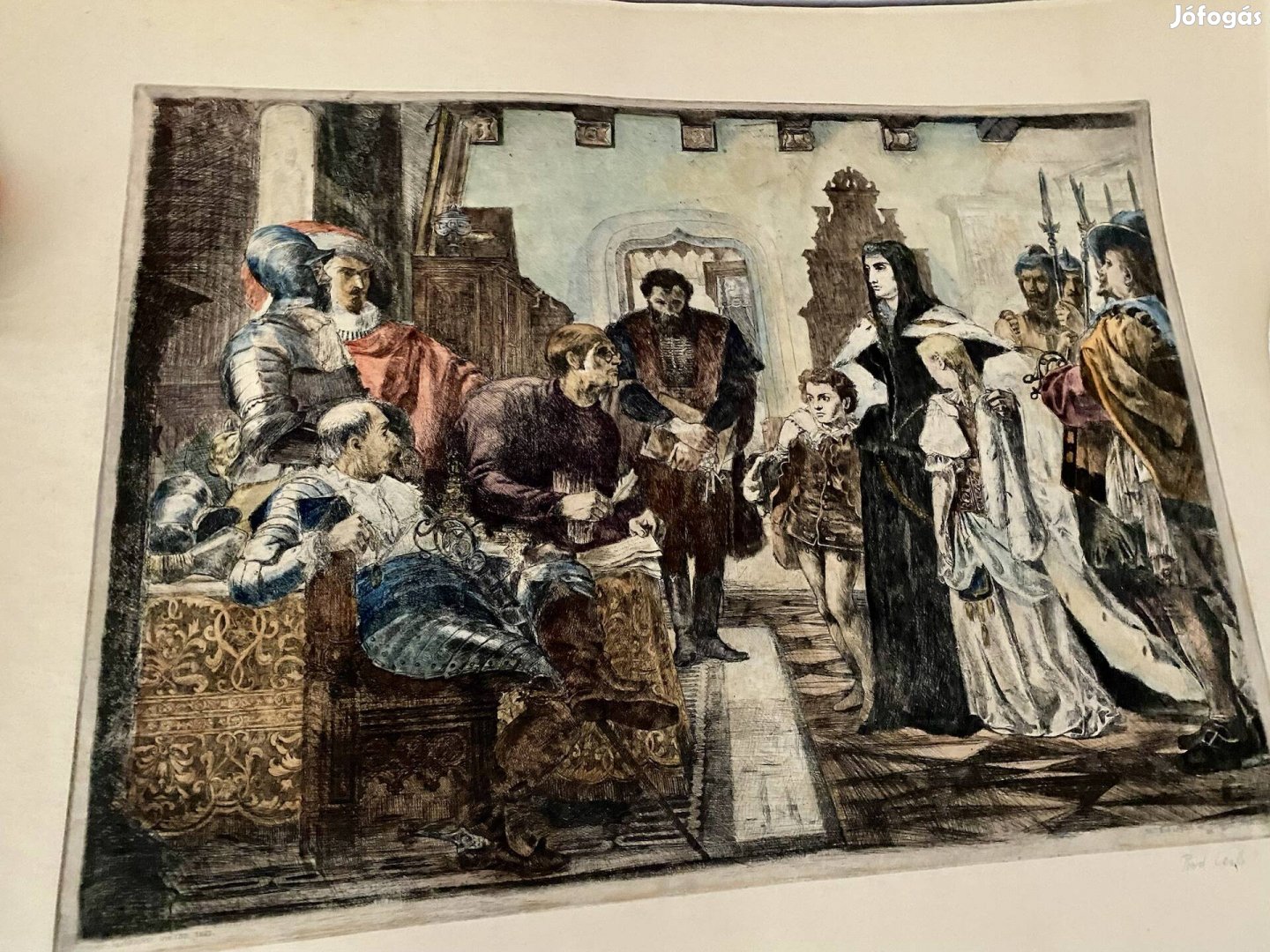 Bod László rézkarc ny. Zrínyi Ilona a vizsgálóbíró előtt