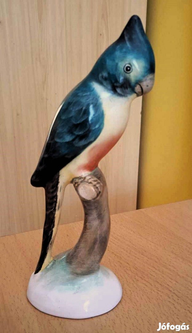 Bodrogkeresztúri szép színes kerámia papagáj