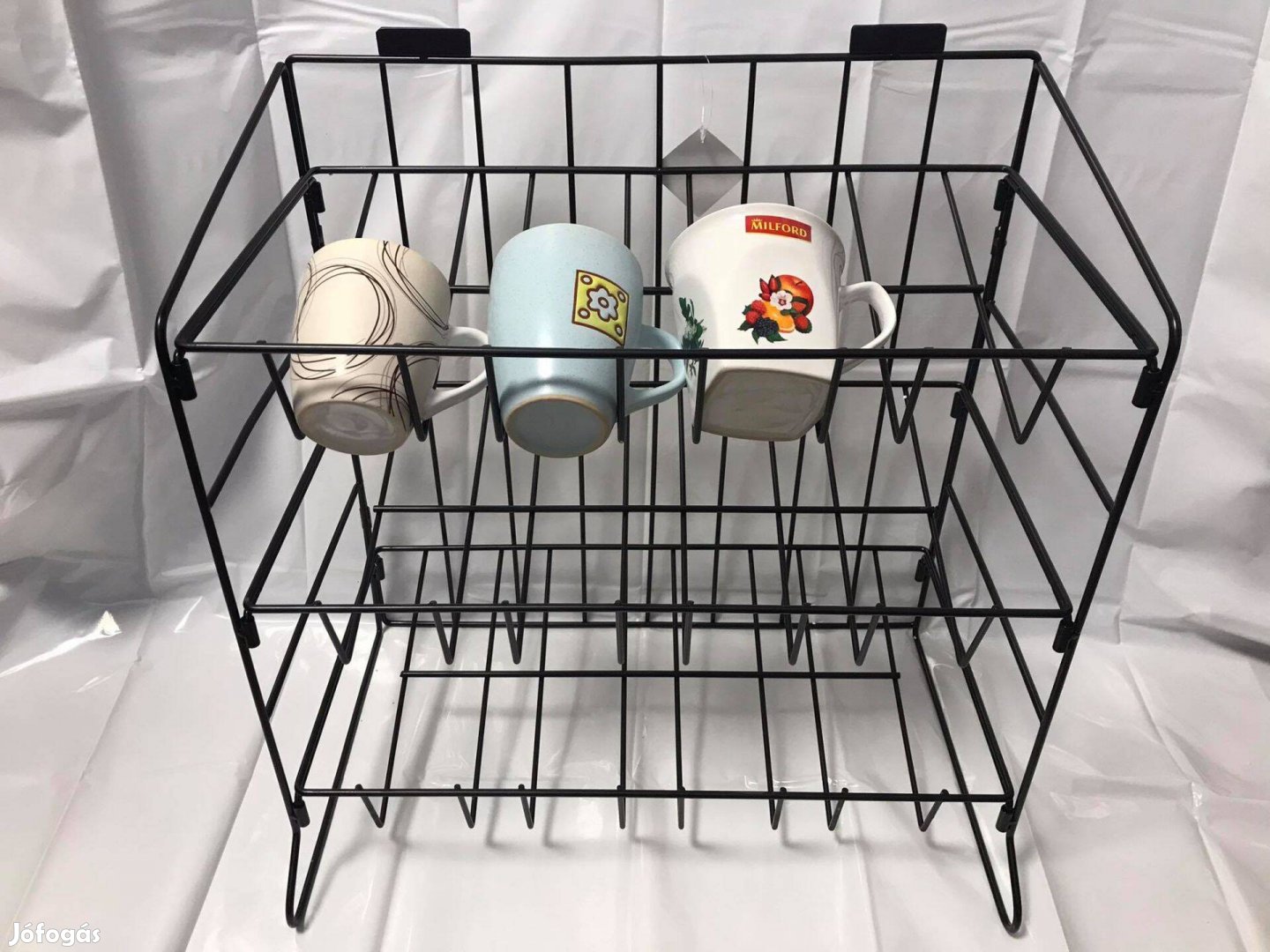 Bögre tartó állvány,Enesco, fém ,Új