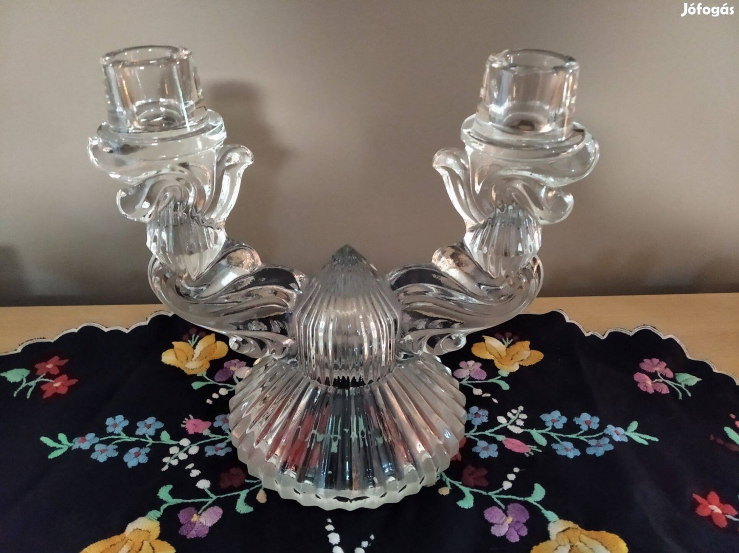 Bohémia, Art Deco üveg gyertyatartó