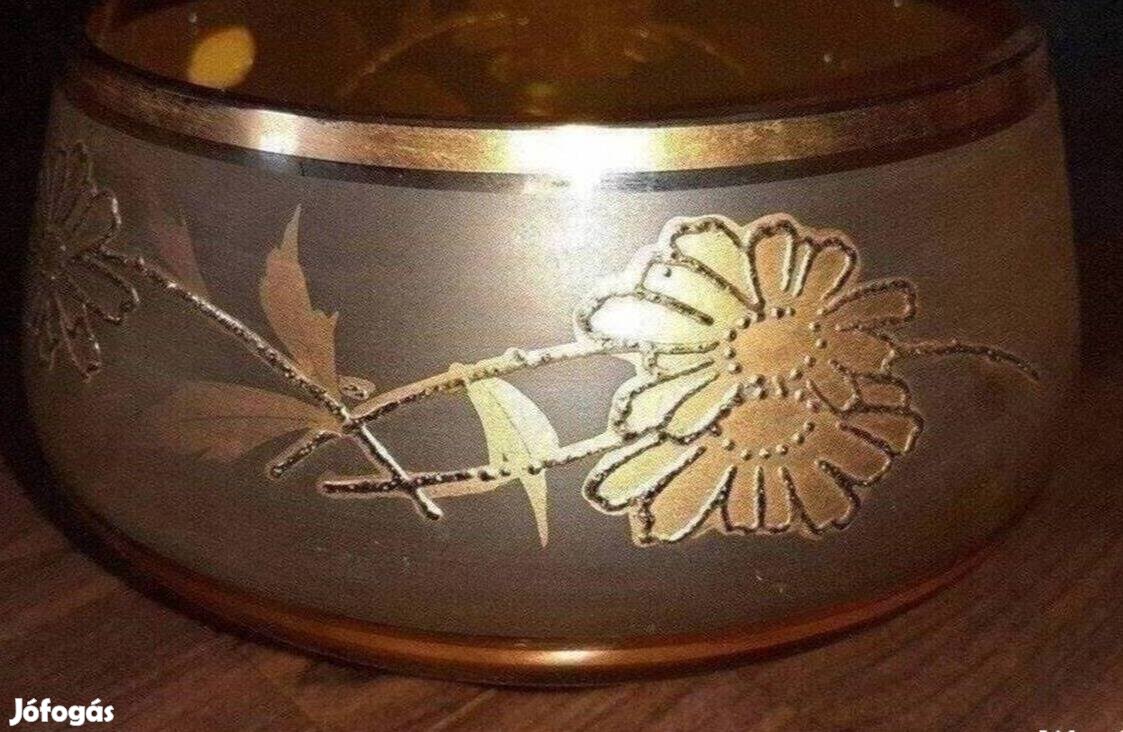 Bohemia aranyozott tál