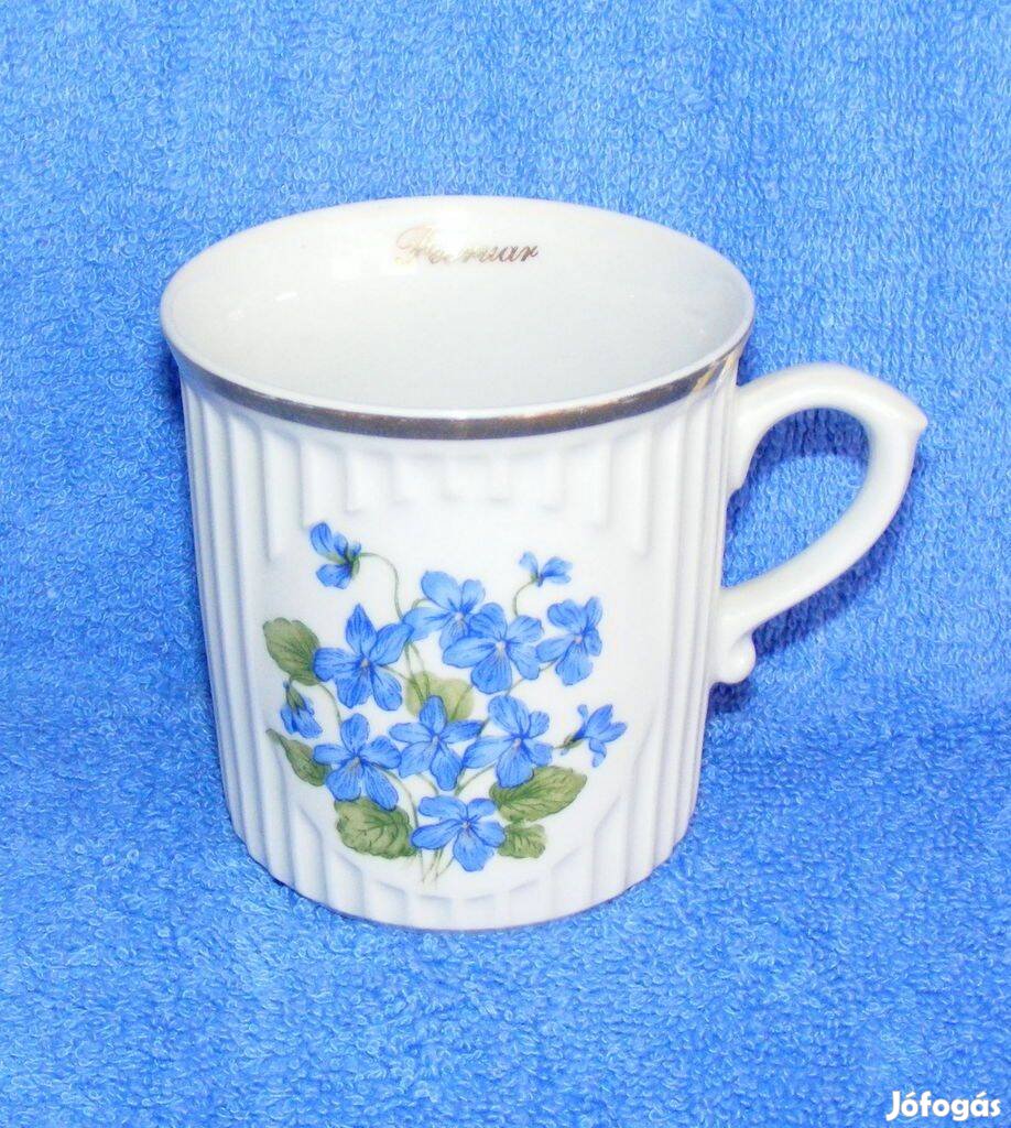 Bohemia ibolyás porcelán bögre