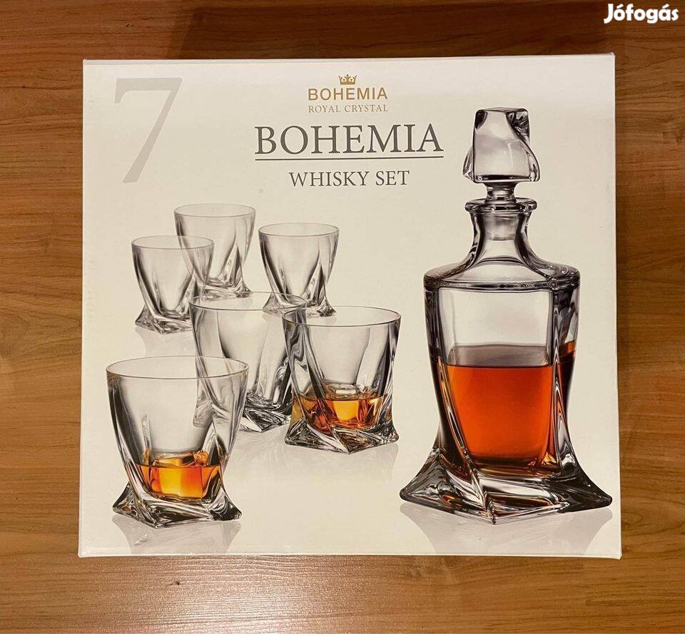 Bohemia kristály whiskey set Új