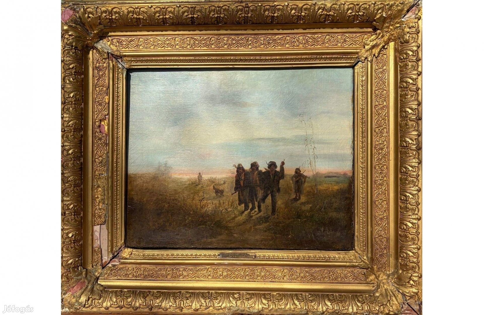 Bőhm Pál Mulatozók, olajfestmény