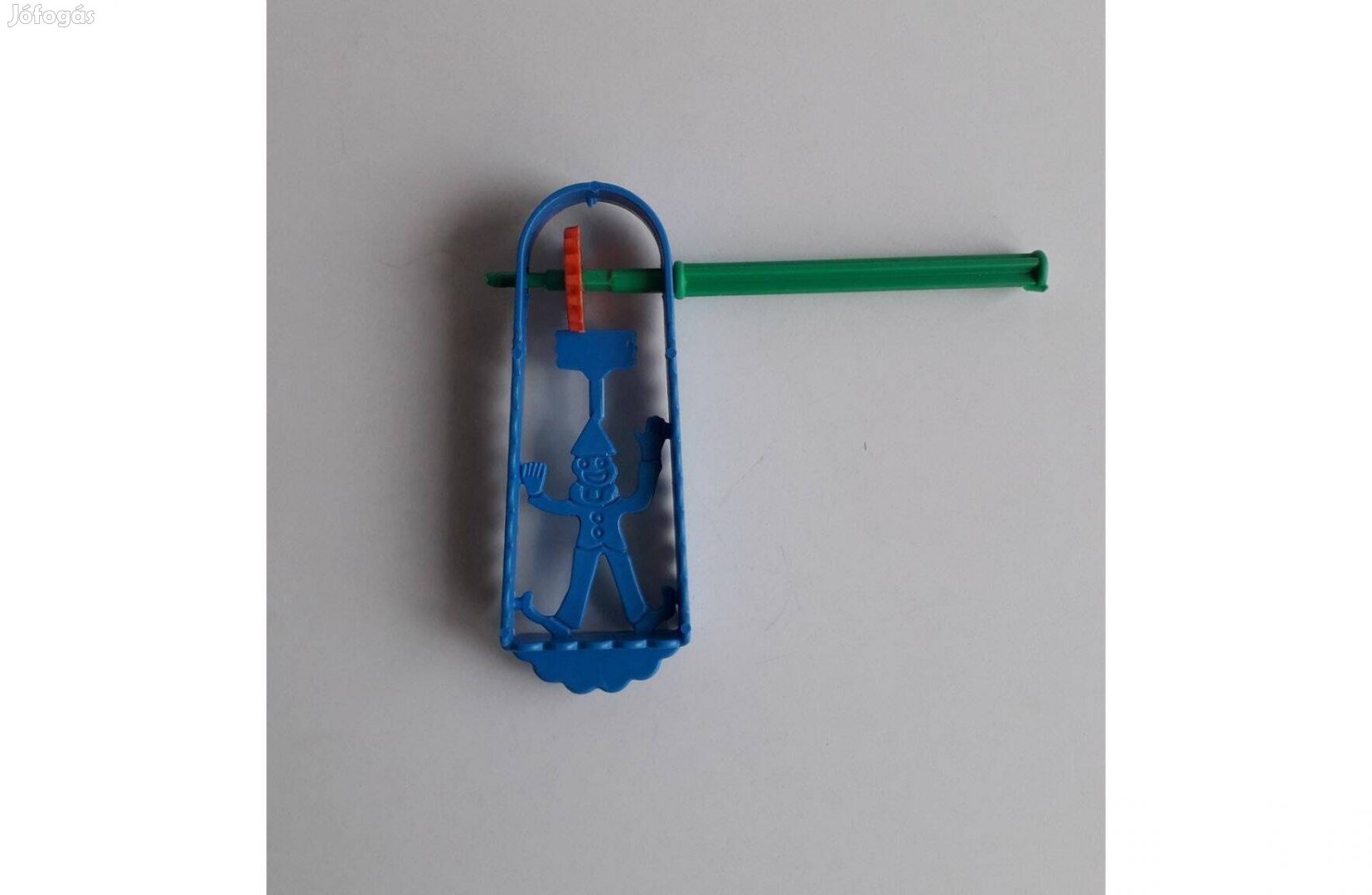 Bohóc figurás műanyag kereplő játék 10 cm új hibátlan