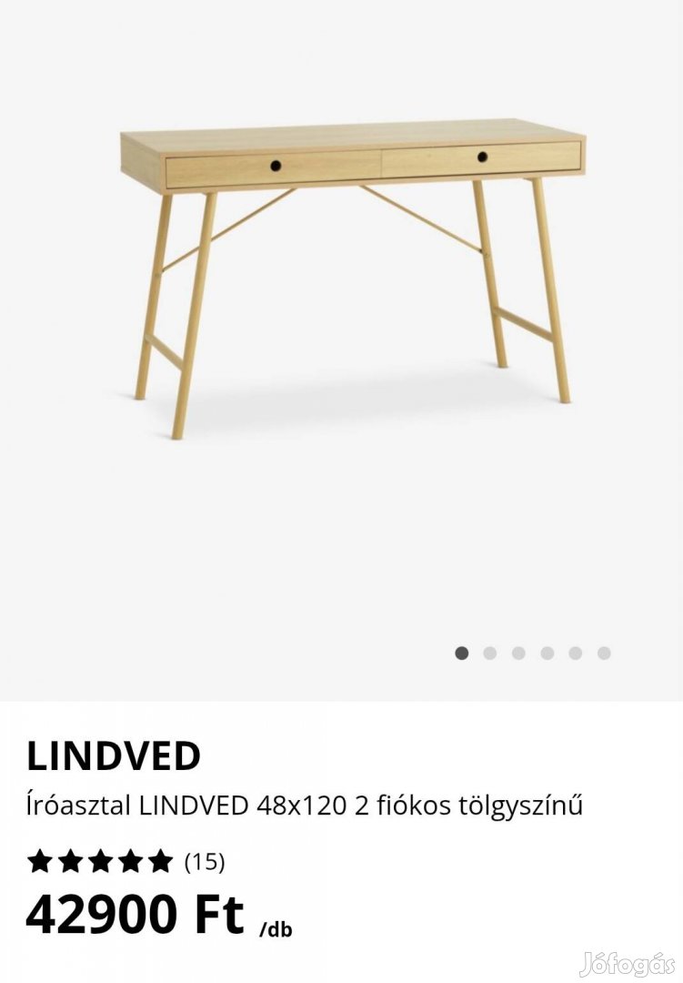 Bolmen íróasztal, újszerű,120 cm