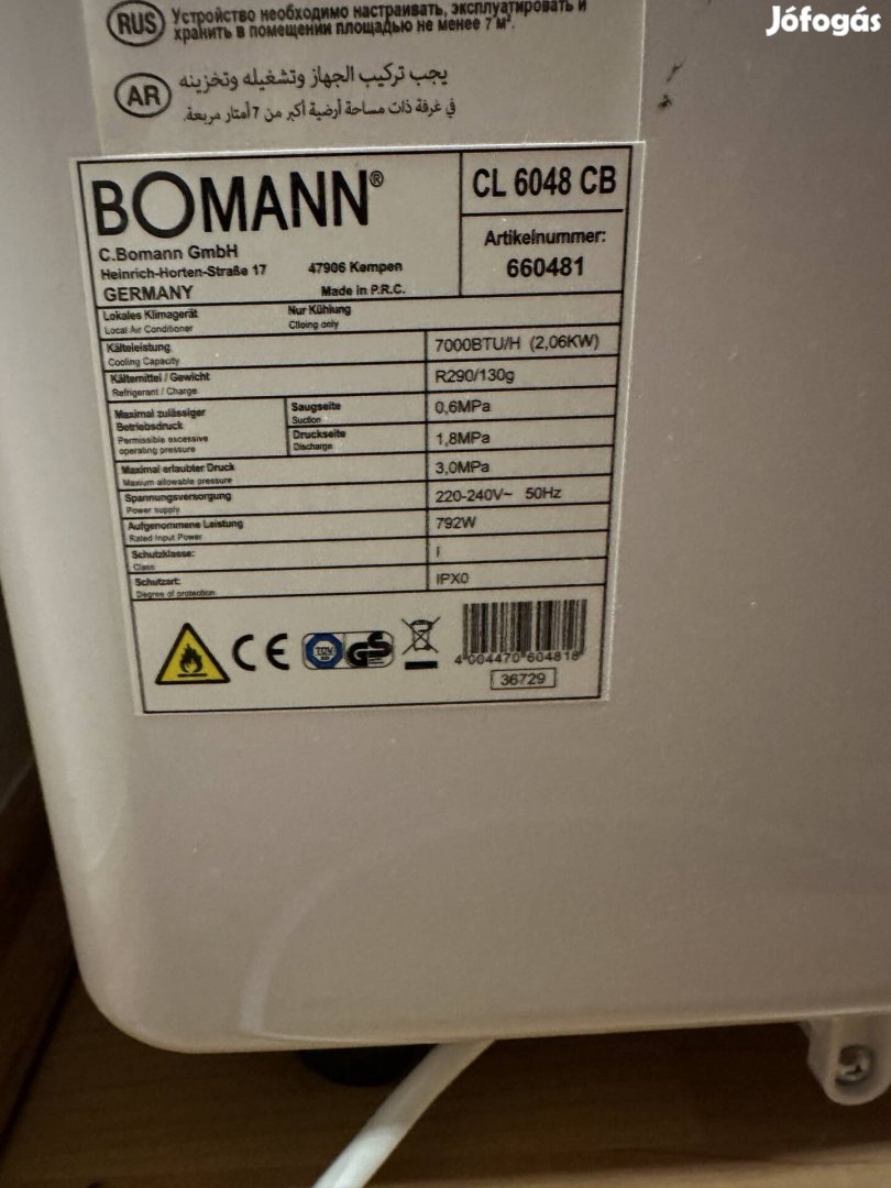 Bomann CL6048 CB Mobil klíma