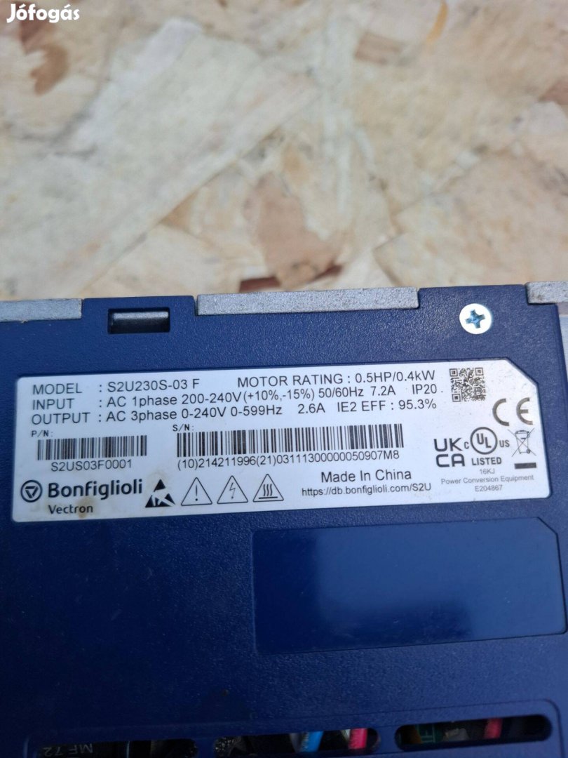 Bonfiglioli S2U frekvenciaváltó
