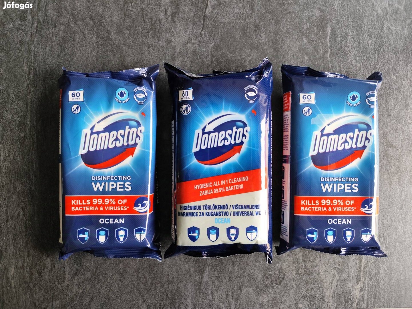 Bontatlan 60 db-os Domestos fertőtlenítő törlőkendő csomag.