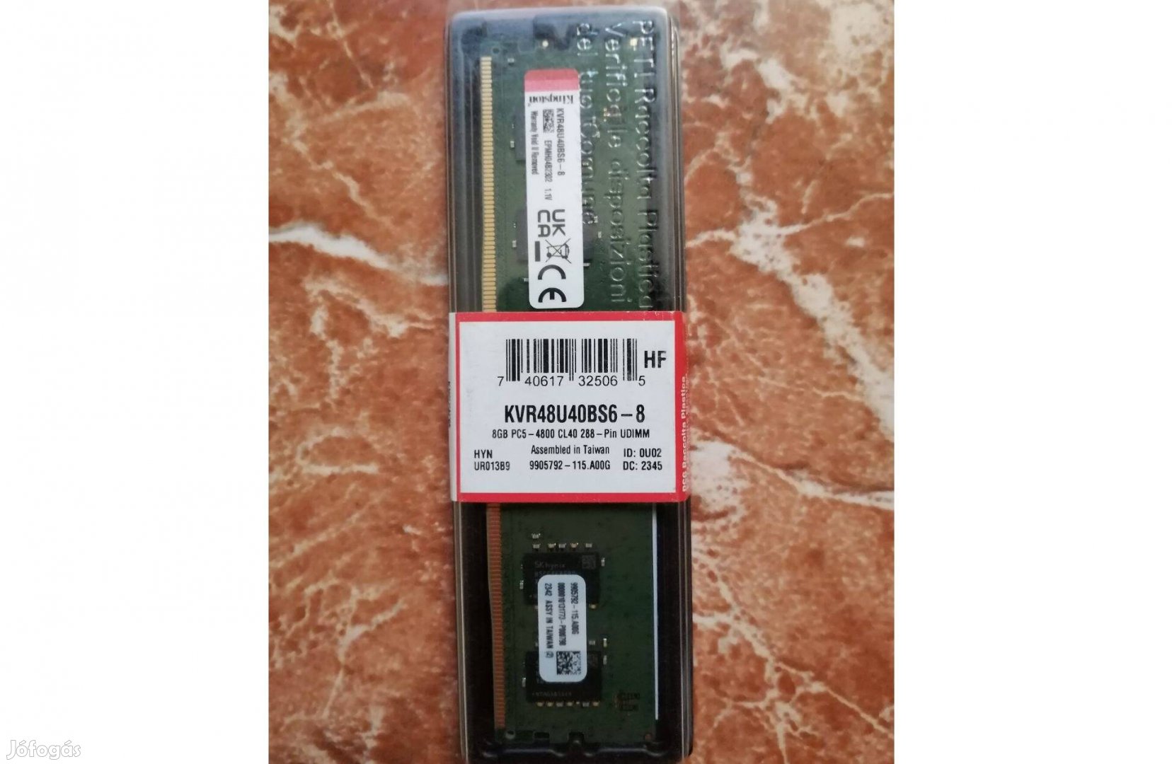 Bontatlan Kingston 8GB memória, DDR5, 4800MHz, NON-ECC, DIMM