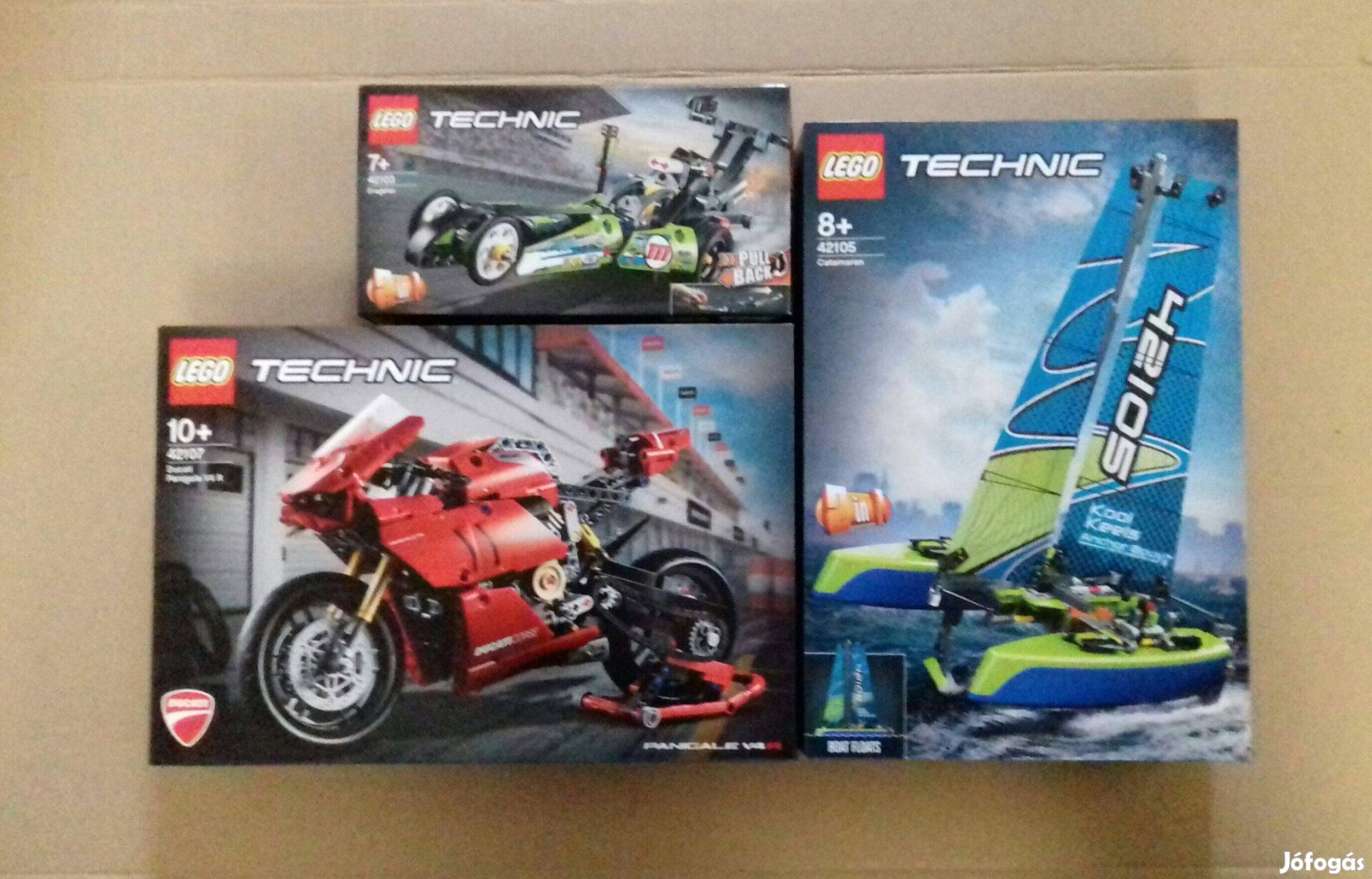 Bontatlan LEGO Technic 42103 + 42107 Ducati + 42105 Katamarán Fox.árba