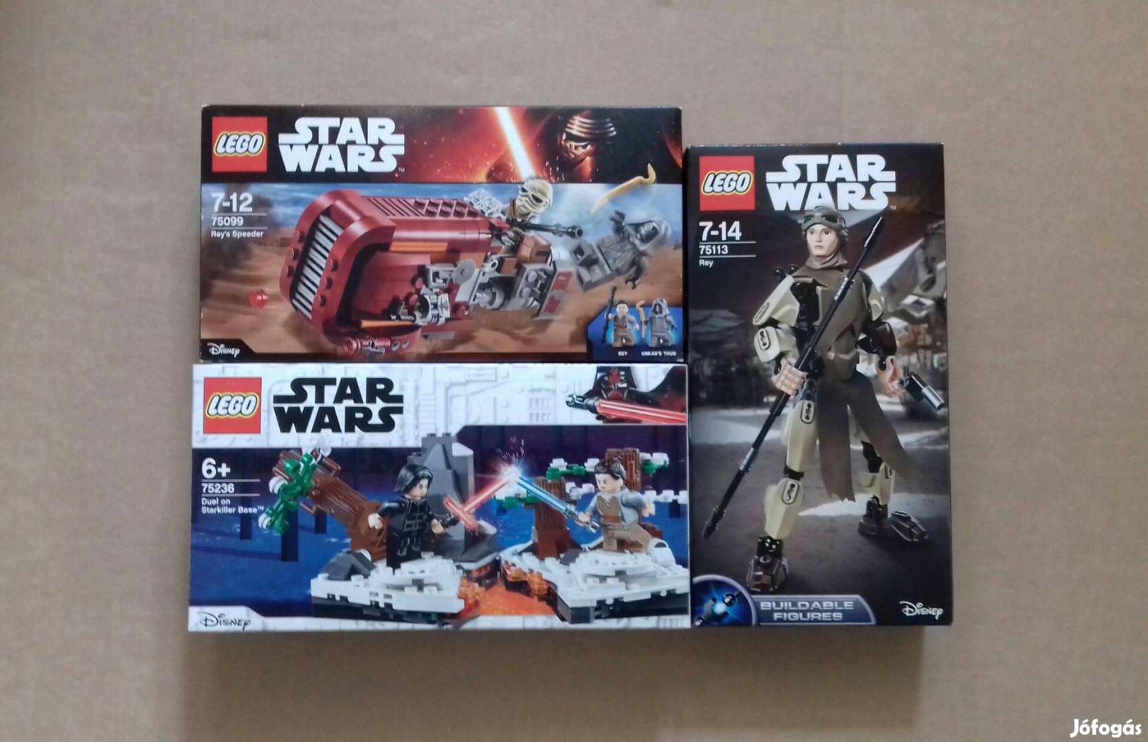 Bontatlan Star Wars LEGO 75113 Rey + 75099 siklója + 75236 Párbaj Foxá