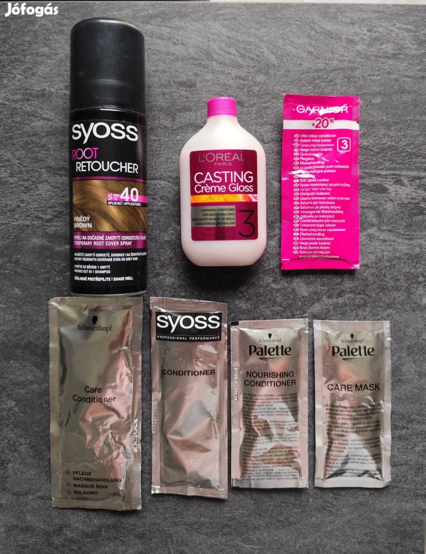 Bontatlan Syoss lenövést elfedő Barna hajszínező spray ajándékokkal 