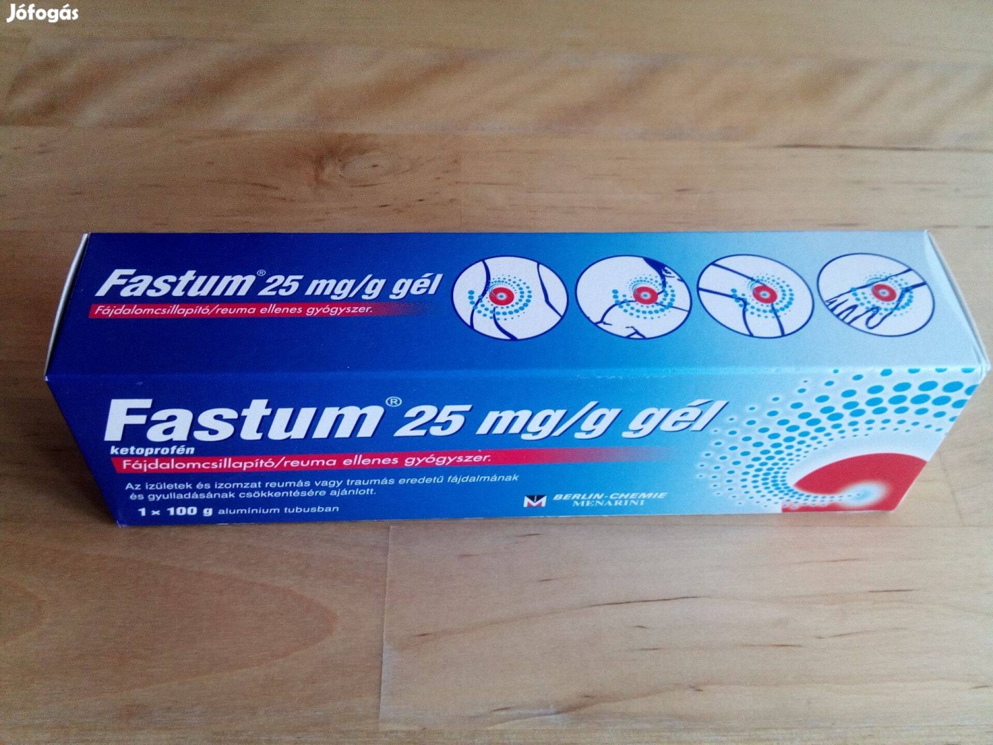Bontatlan csomagolású Fastum gél 100 mg-os tubus