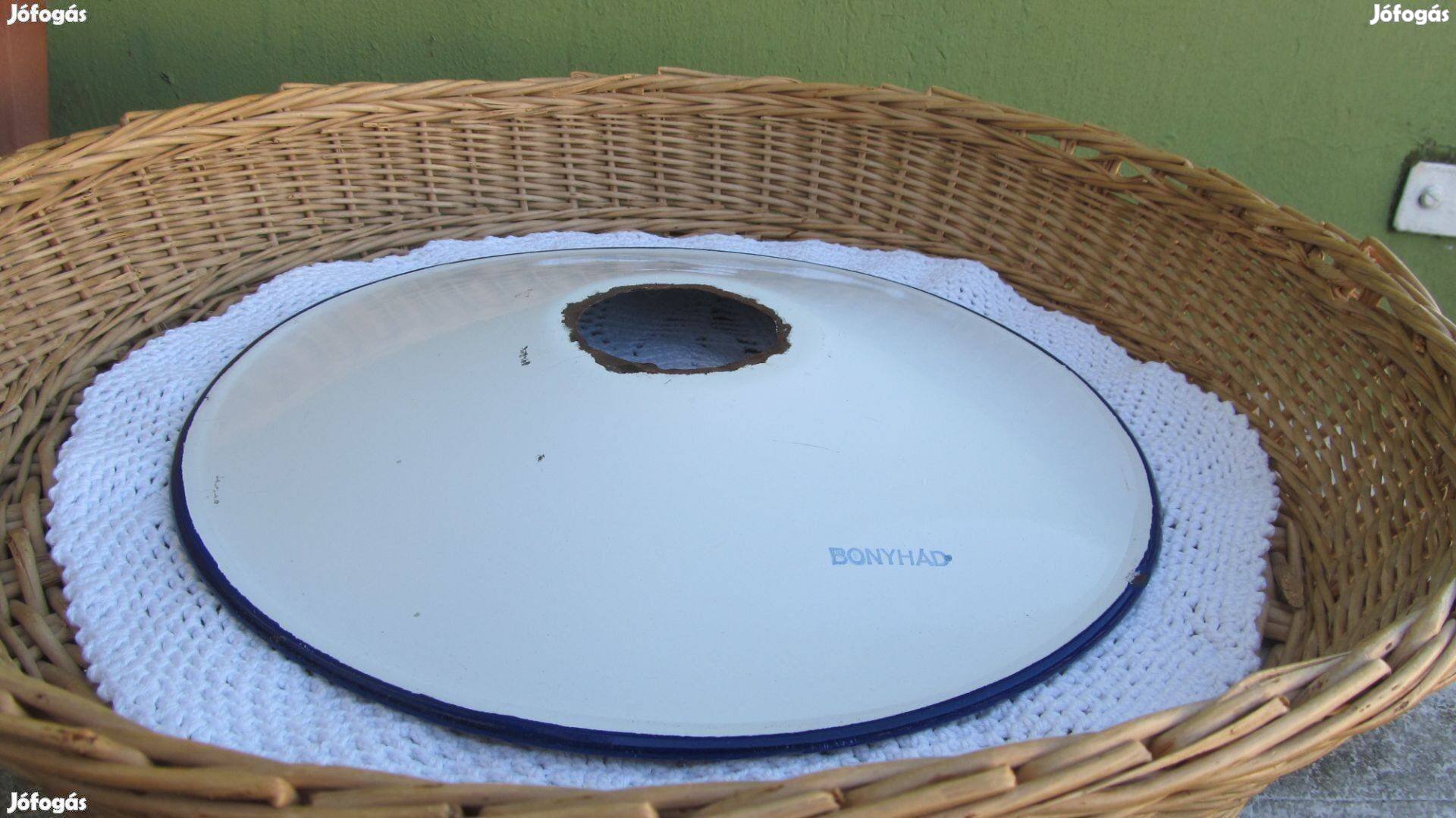 Bonyhádi fehér zománcos tányérbúra