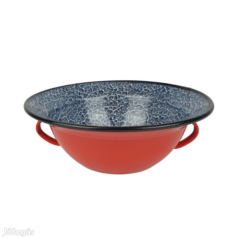 Bonyhádi zománcozott piros vájling 26cm