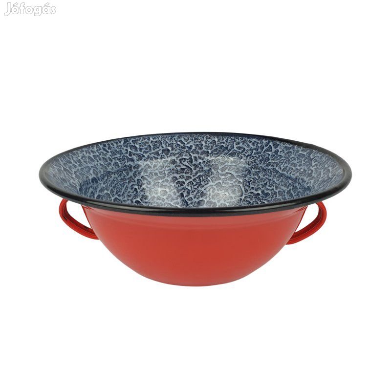 Bonyhádi zománcozott piros vájling 26cm