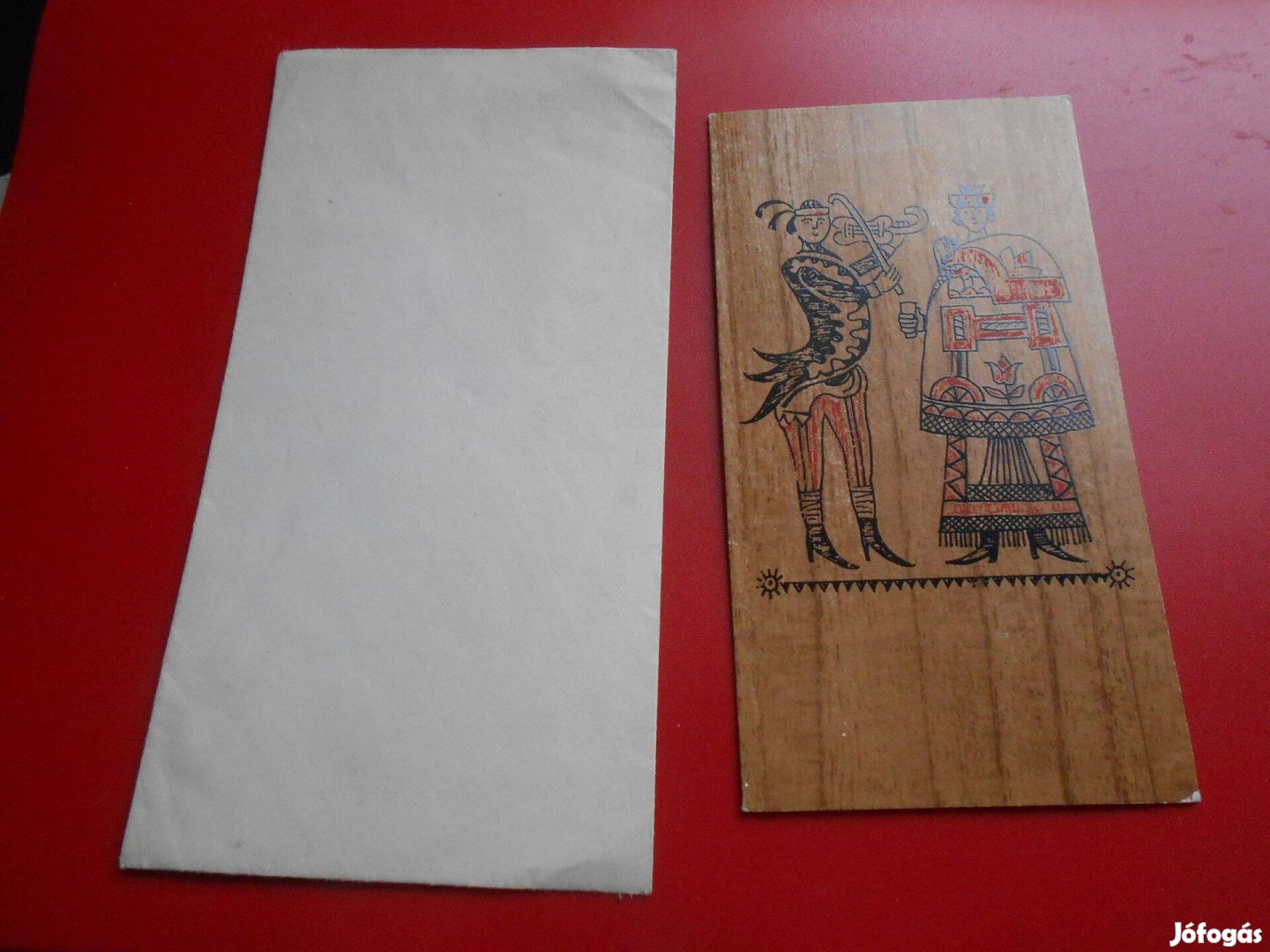 Boór Vera- összecsukható üdvözlőlap, postatiszta, borítékjával