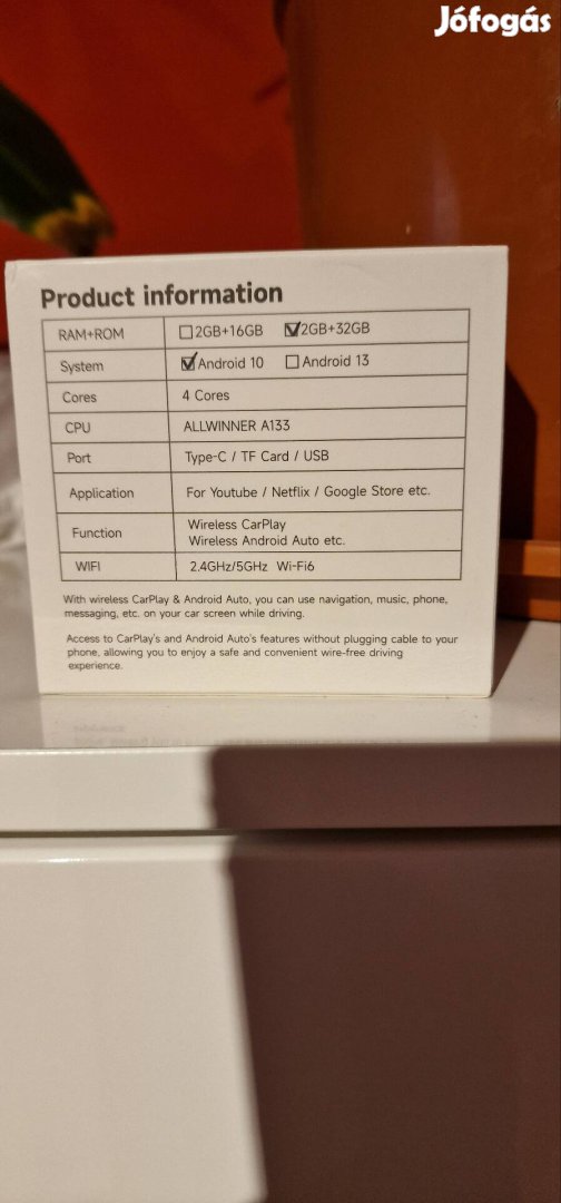 Booster vezeték nélküli android Carply.